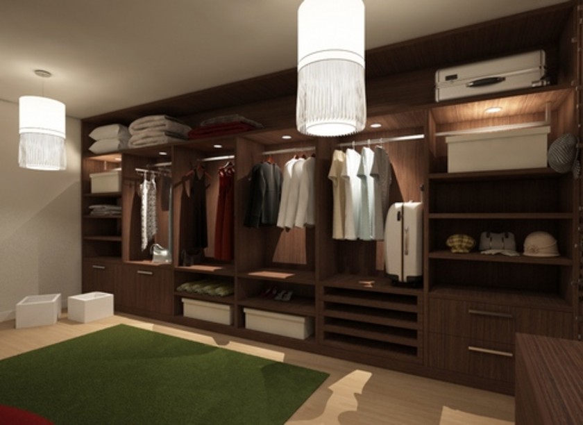 Классическая гардеробная комната из массива с подсветкой Йошкар-Ола