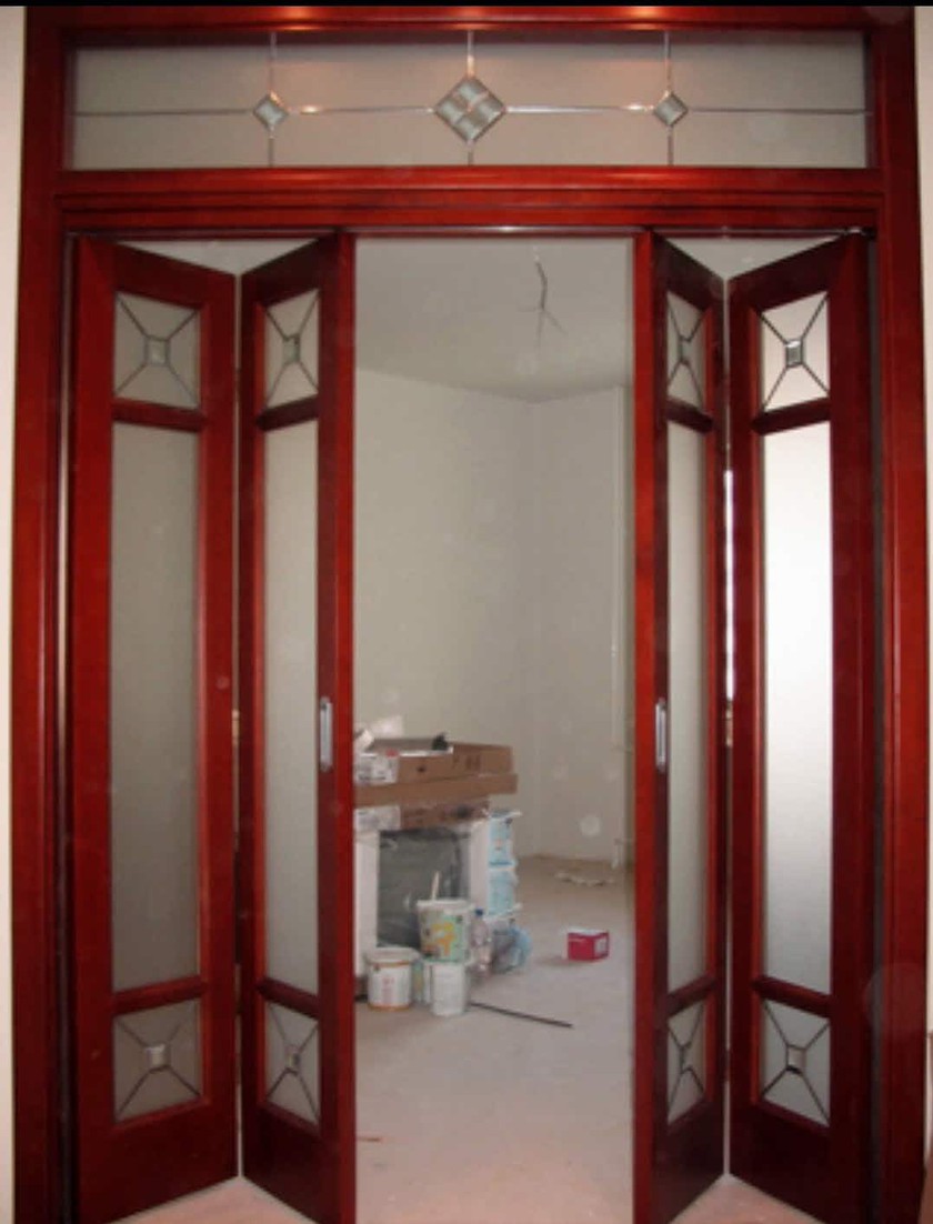 Дверь гармошка с декоративными стеклянными вставками Йошкар-Ола