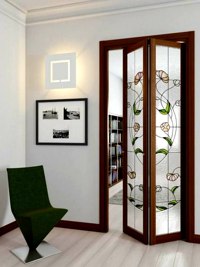 Двери гармошка с витражным декором Йошкар-Ола