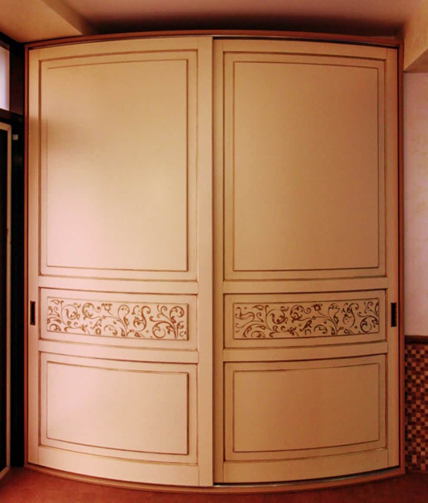 Радиусный шкаф купе с фрезеровкой, эмаль Йошкар-Ола
